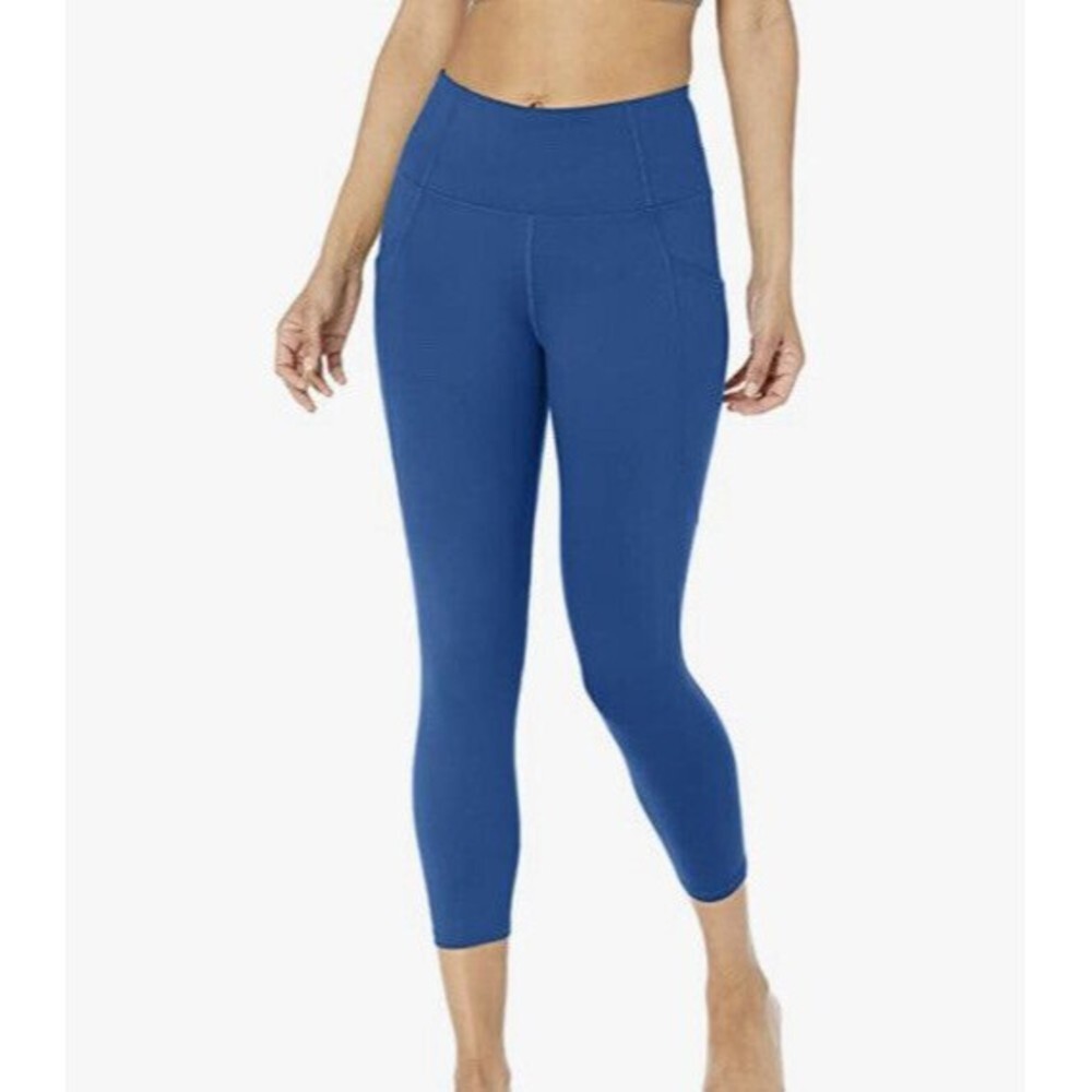 New Women Navy Blue Leggings Large High Waist Side Pocket All Day Comfort New